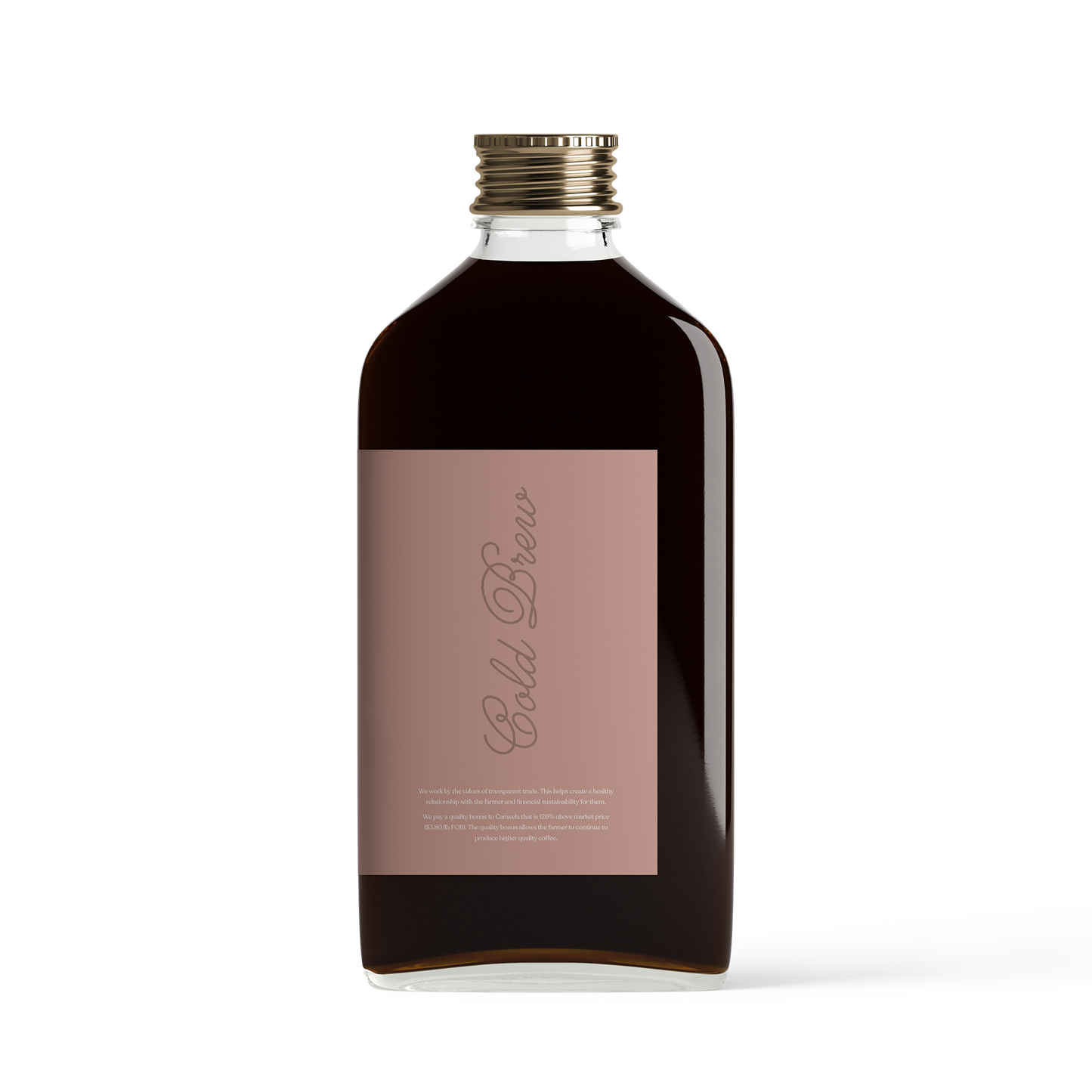 Front view of decaf Moonrise Pine Smooth Coffee bottle